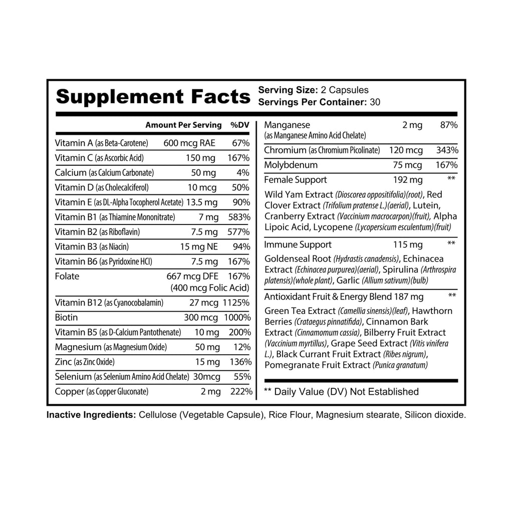 Haze Multivitamin for Women Supplement (60 Capsules)